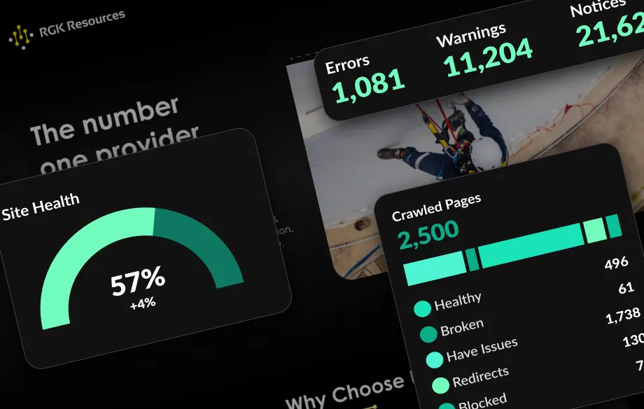Dashboard showing better user experience from SEO